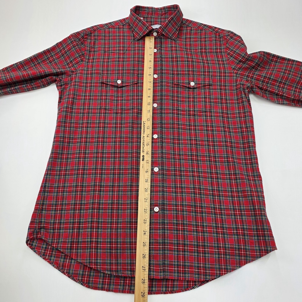Americana Workwear Vincenzo di Ruggiero Flannel Men’s 16.5 Red Tartan Italian... - Picture 11 of 13